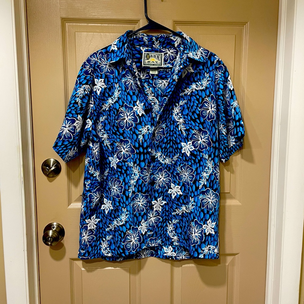 Vintage Hana Bay men’s Hawaiian button down shirt - SZ M. Pink 1